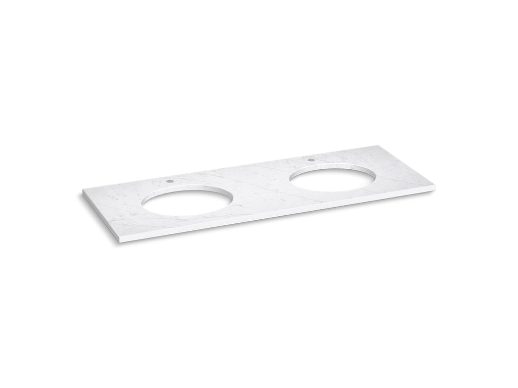 KOHLER K-28259-EST Silestone Quartz 61" Vanity Top With Double Oval Cutouts - Eternal Statuario