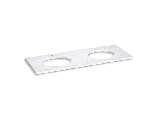 KOHLER K-28259-EST Silestone quartz 61" vanity top with double oval cutouts - Eternal Statuario