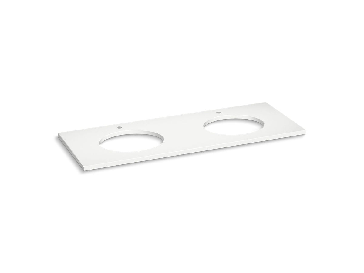 KOHLER K-28259-MMW Silestone Quartz 61" Vanity Top With Double Oval Cutouts - Miami White
