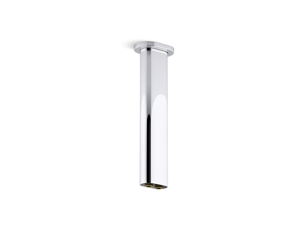 KOHLER K-26326-CP Statement 10" Ceiling-Mount Two-Function Rainhead Arm And Flange - Polished Chrome