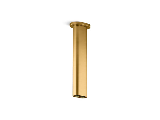 KOHLER K-26326-2MB Statement 10" Ceiling-Mount Two-Function Rainhead Arm And Flange In Vibrant Brushed Moderne Brass