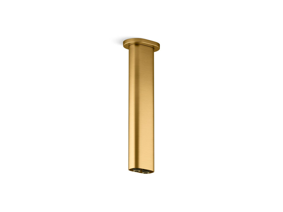 KOHLER K-26326-2MB Statement 10" Ceiling-Mount Two-Function Rainhead Arm And Flange - Vibrant Brushed Moderne Brass