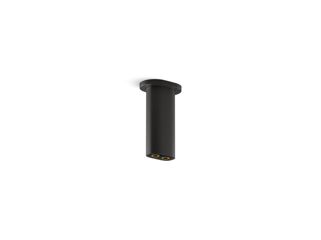 KOHLER K-26325-BL Statement 5" Ceiling-Mount Two-Function Rainhead Arm And Flange - Matte Black