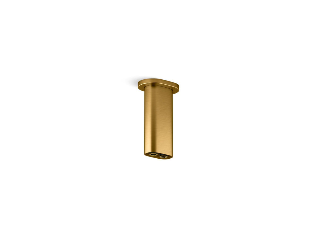 KOHLER K-26325-2MB Statement 5" Ceiling-Mount Two-Function Rainhead Arm And Flange - Vibrant Brushed Moderne Brass