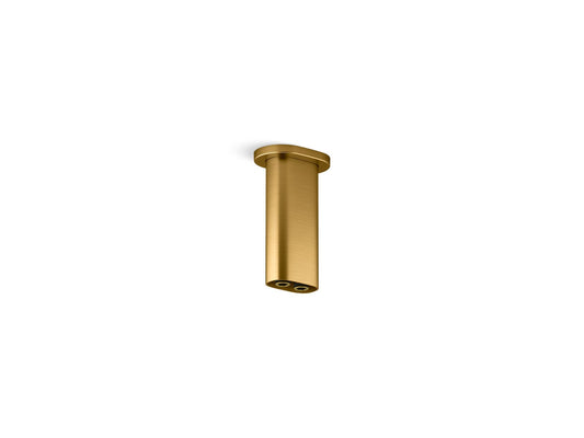 KOHLER K-26325-2MB Statement 5" ceiling-mount two-function rainhead arm and flange - Vibrant Brushed Moderne Brass