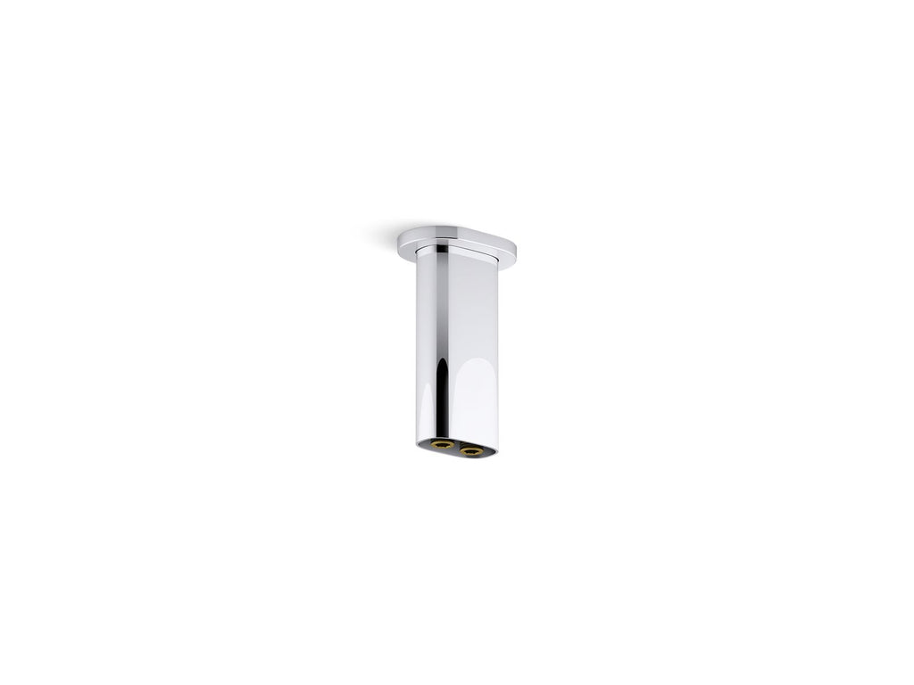 KOHLER K-26325-CP Statement 5" Ceiling-Mount Two-Function Rainhead Arm And Flange - Polished Chrome