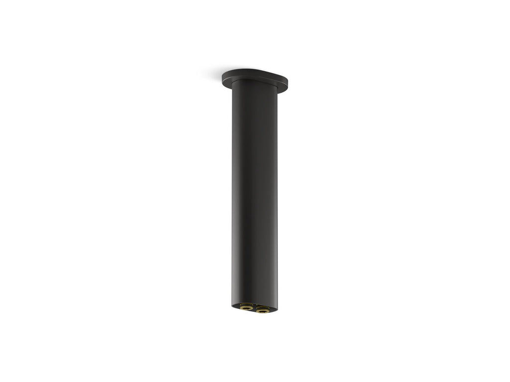 KOHLER K-26326-BL Statement 10" Ceiling-Mount Two-Function Rainhead Arm And Flange - Matte Black