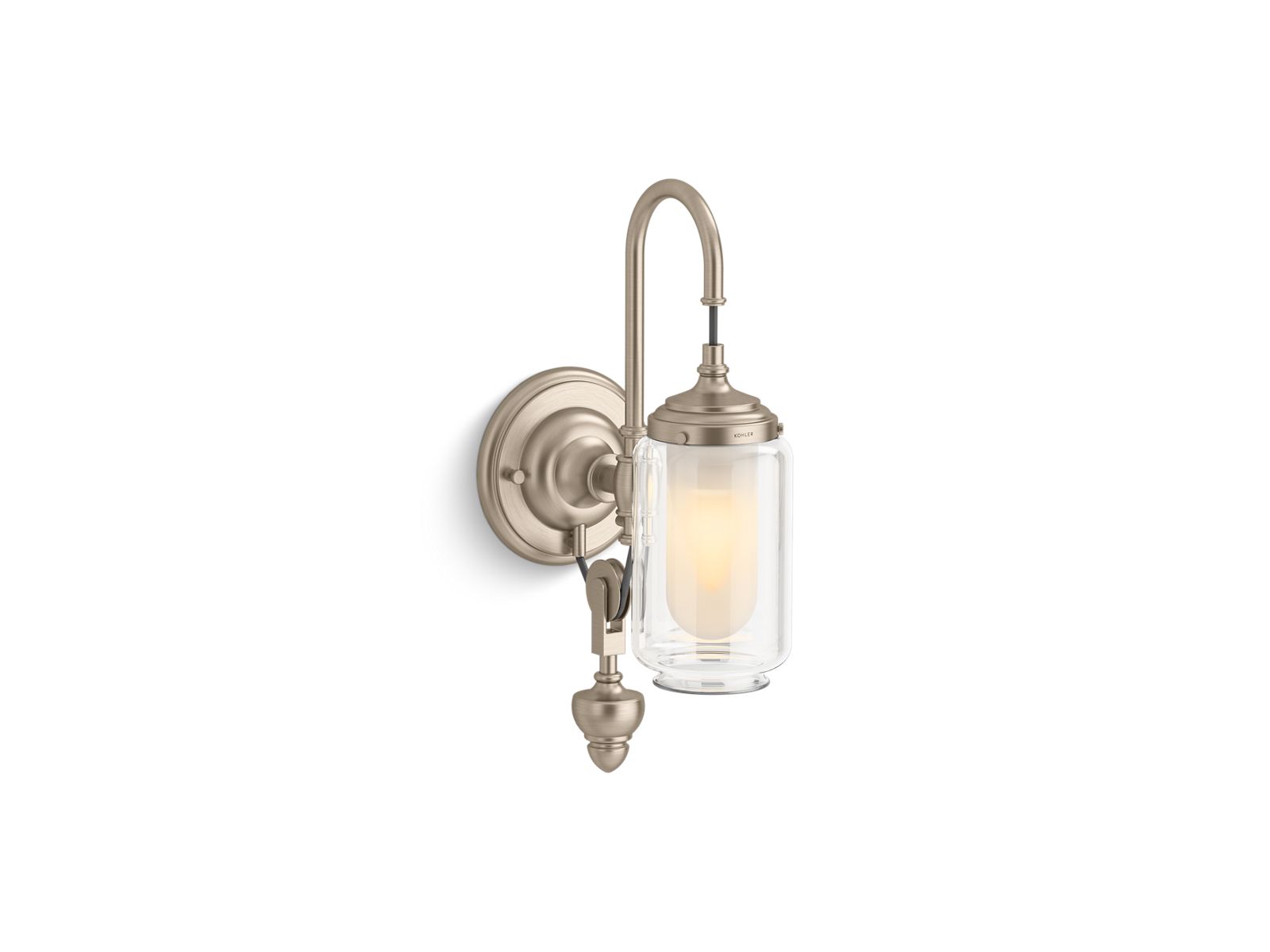 KOHLER K-72581-BVL Artifacts One-Light Adjustable Sconce - Brushed Bronze