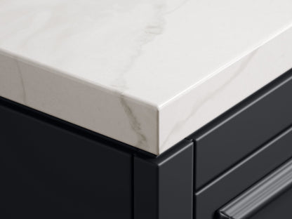 KOHLER K-33547-ASB-1WX Southerk 60" bathroom vanity cabinet with sinks and quartz top - Slate Grey