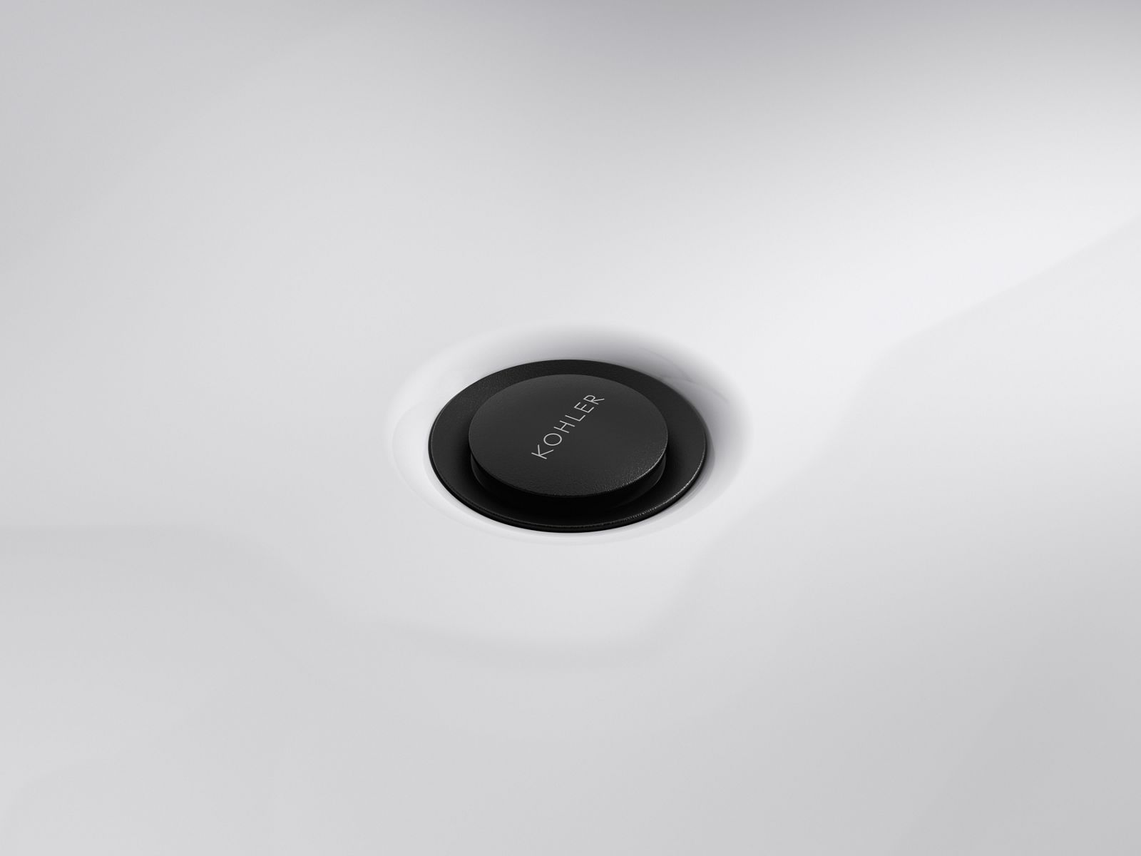 KOHLER Premium Clicker Drain with Overflow - Matte Black, K-RH1464524-BL