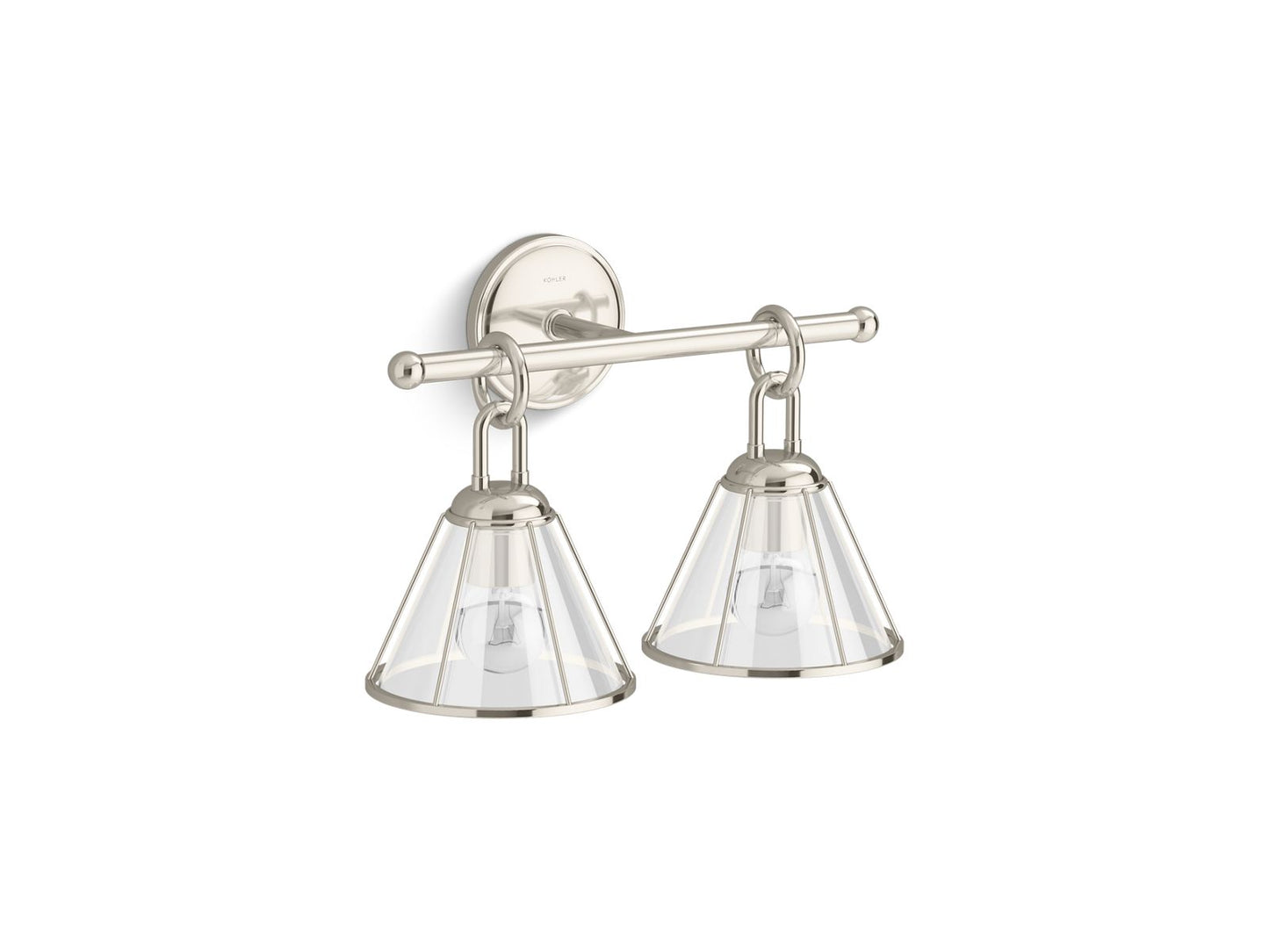 KOHLER K-27742-SC02-SNL Terret Two-Light Sconce In Polished Nickel