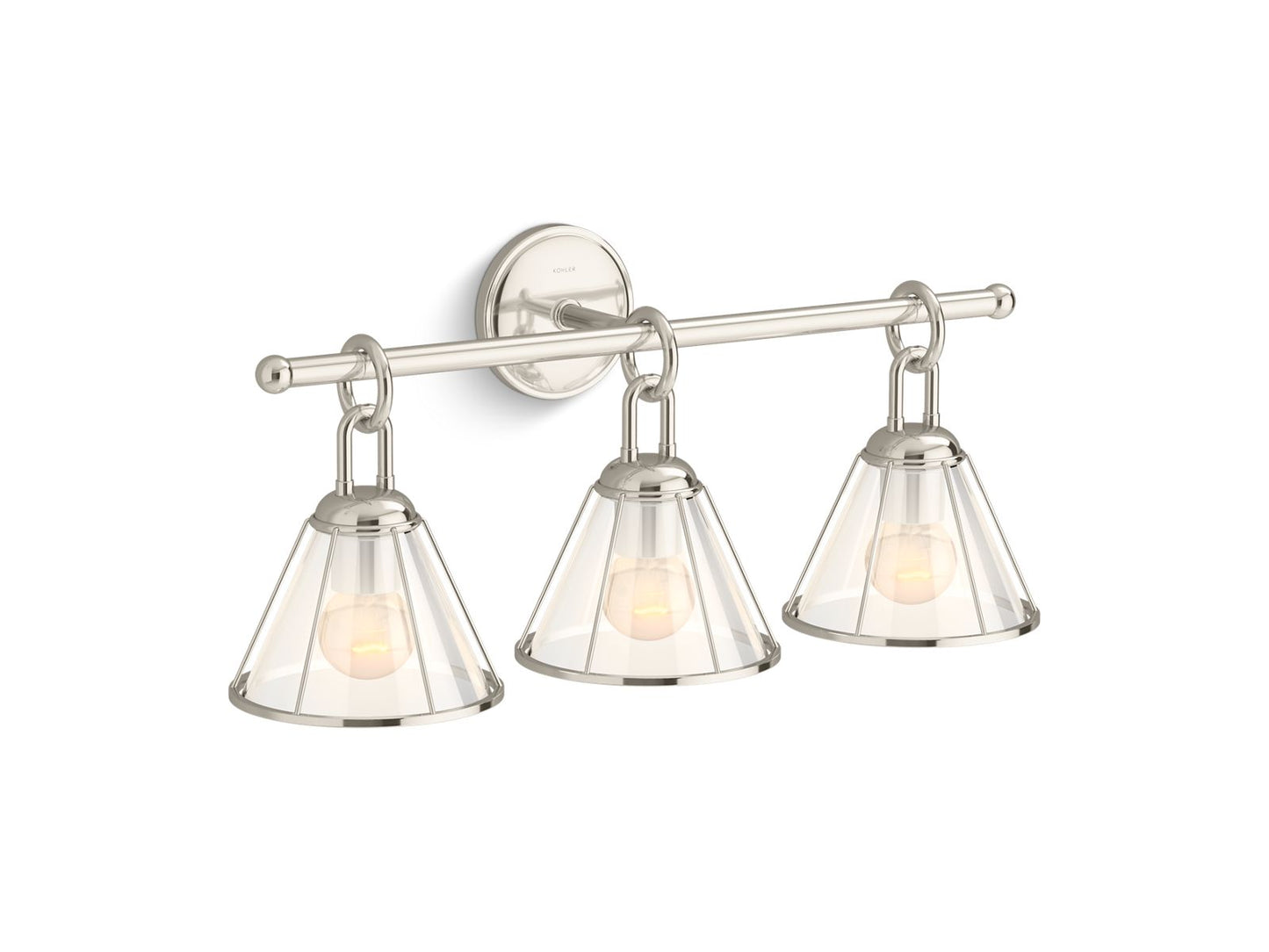 KOHLER K-27743-SC03-SNL Terret Three-Light Sconce In Polished Nickel