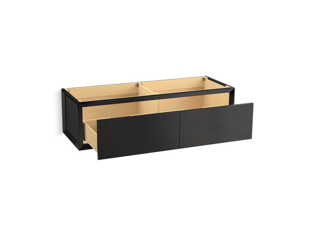 KOHLER K-33563-GL7 Enivo 60" Wall-Hung Bathroom Vanity Cabinet - Gloss Black