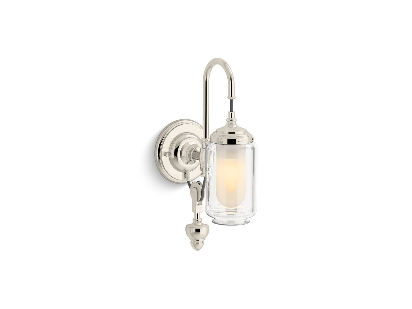 KOHLER K-72581-SNL Artifacts One-Light Adjustable Sconce In Polished Nickel