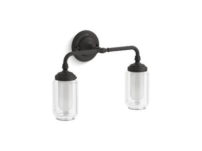 KOHLER K-72582-BLL Artifacts Two-light sconce - Matte Black