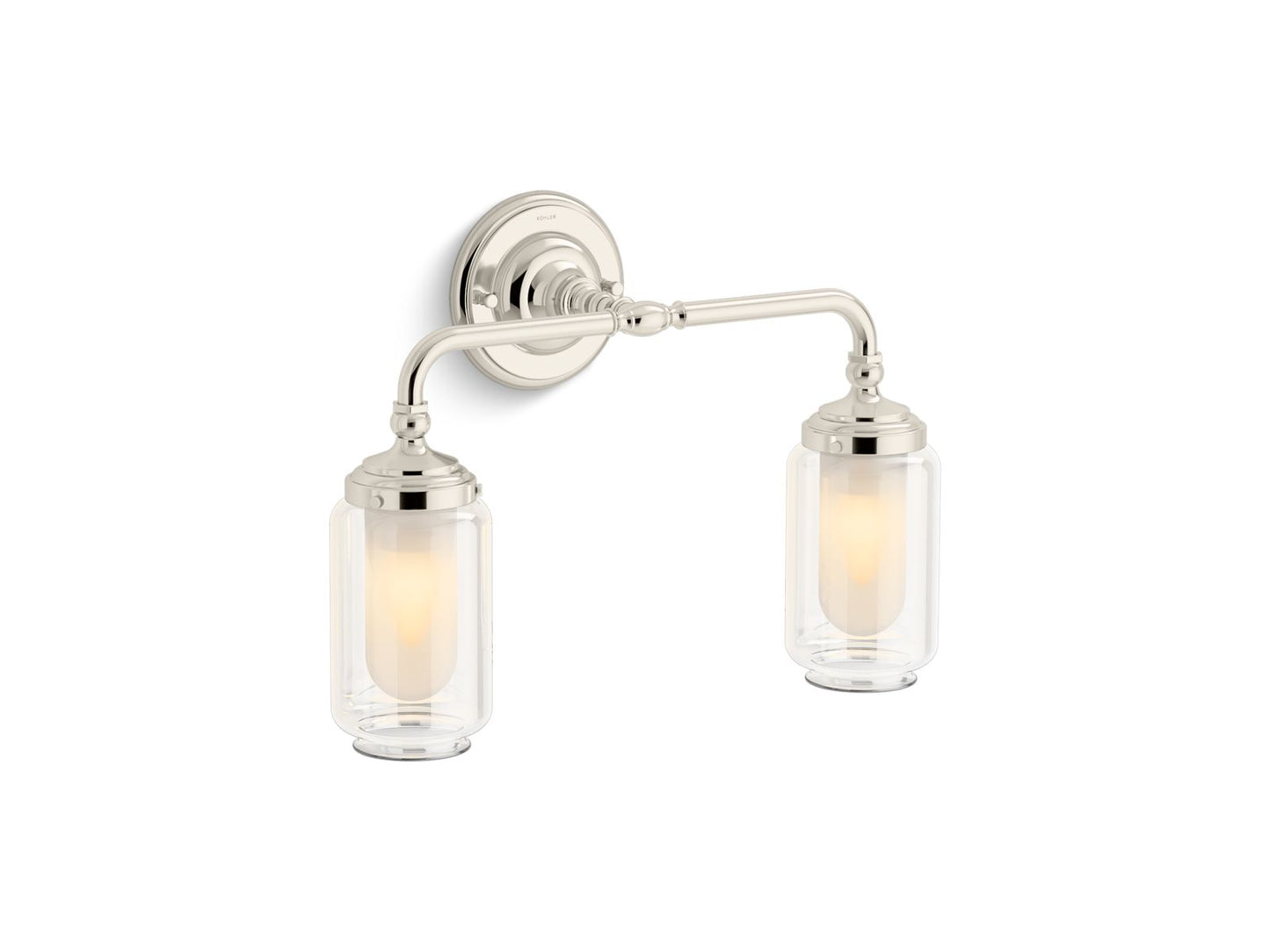 KOHLER K-72582-SNL Artifacts Two-Light Sconce In Polished Nickel