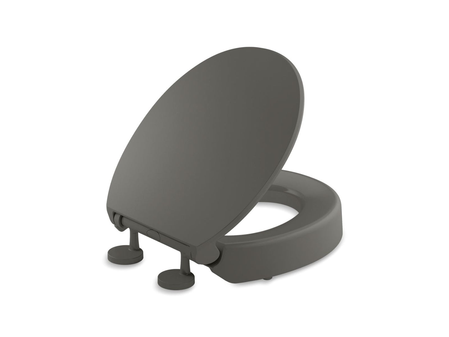 KOHLER K-25876-58 Elevated Quiet-Close round-front toilet seat  -  Thunder Grey