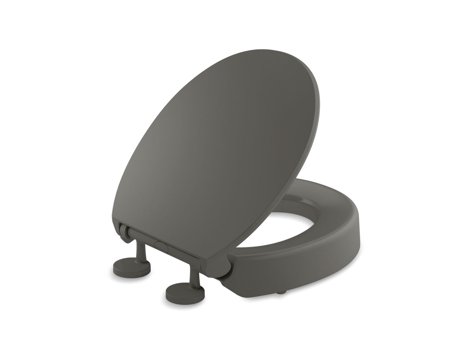 KOHLER K-25876-58 Elevated Quiet-Close round-front toilet seat  -  Thunder Grey