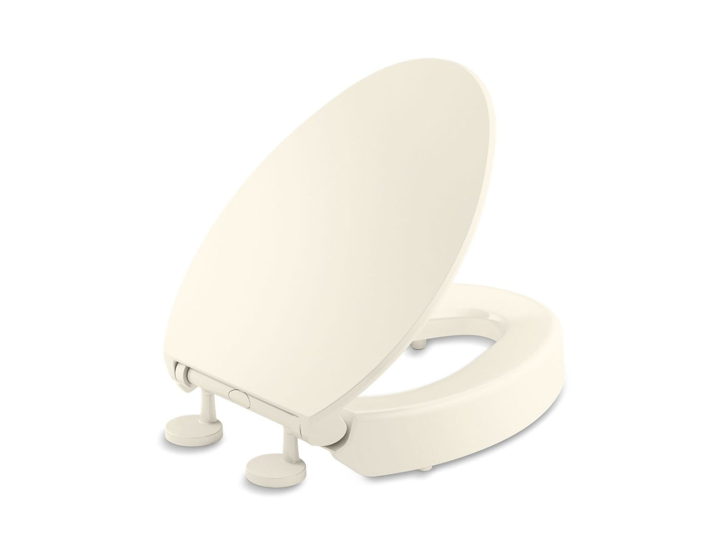 KOHLER K-25875-96 Hyten Elevated Quiet-Close Elongated Toilet Seat In Biscuit