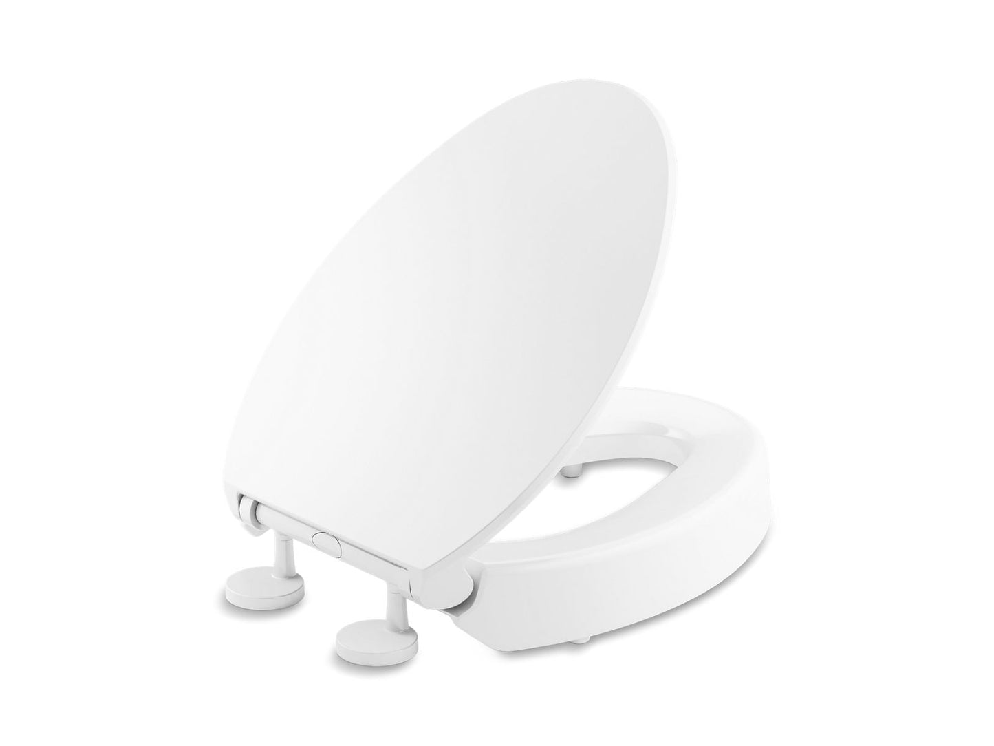 KOHLER K-25875-0 Hyten Elevated Quiet-Close Elongated Toilet Seat In White