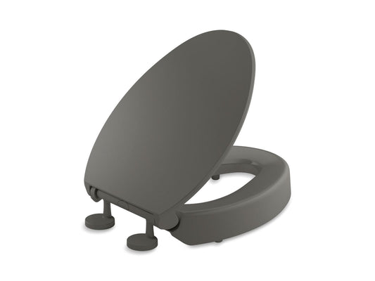 KOHLER K-25875-58 Elevated Quiet-Close elongated toilet seat  -  Thunder Grey
