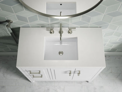 KOHLER K-33553-ASB-0 Seer 36" bathroom vanity cabinet with sink and quartz top - White