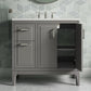 KOHLER K-33553-ASB-1WT Seer 36" Bathroom Vanity Cabinet With Sink And Quartz Top In Mohair Grey