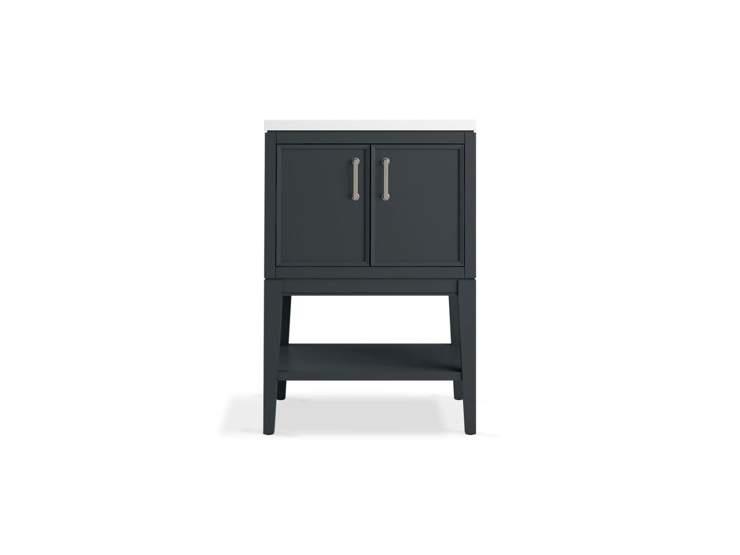 KOHLER K-33577-ASB-1WX Winnow 24" Bathroom Vanity Cabinet With Sink And Quartz Top In Slate Grey