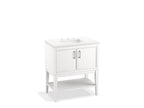 KOHLER K-33578-ASB-0 Winnow 30" Bathroom Vanity Cabinet With Sink And Quartz Top - White