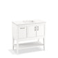 KOHLER K-33579-ASB-0 Winnow 36" Bathroom Vanity Cabinet With Sink And Quartz Top In White