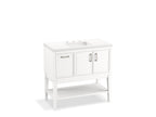 KOHLER K-33579-ASB-0 Winnow 36" Bathroom Vanity Cabinet With Sink And Quartz Top - White