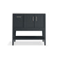 KOHLER K-33579-ASB-1WX Winnow 36" Bathroom Vanity Cabinet With Sink And Quartz Top In Slate Grey