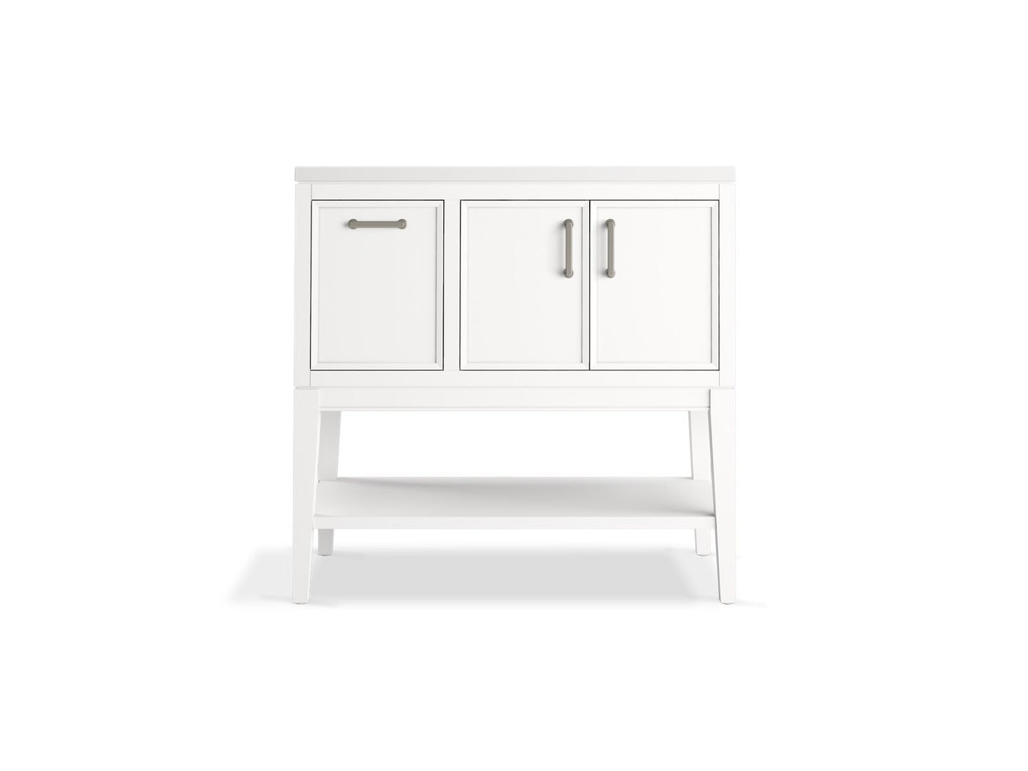 KOHLER K-33579-ASB-0 Winnow 36" Bathroom Vanity Cabinet With Sink And Quartz Top In White