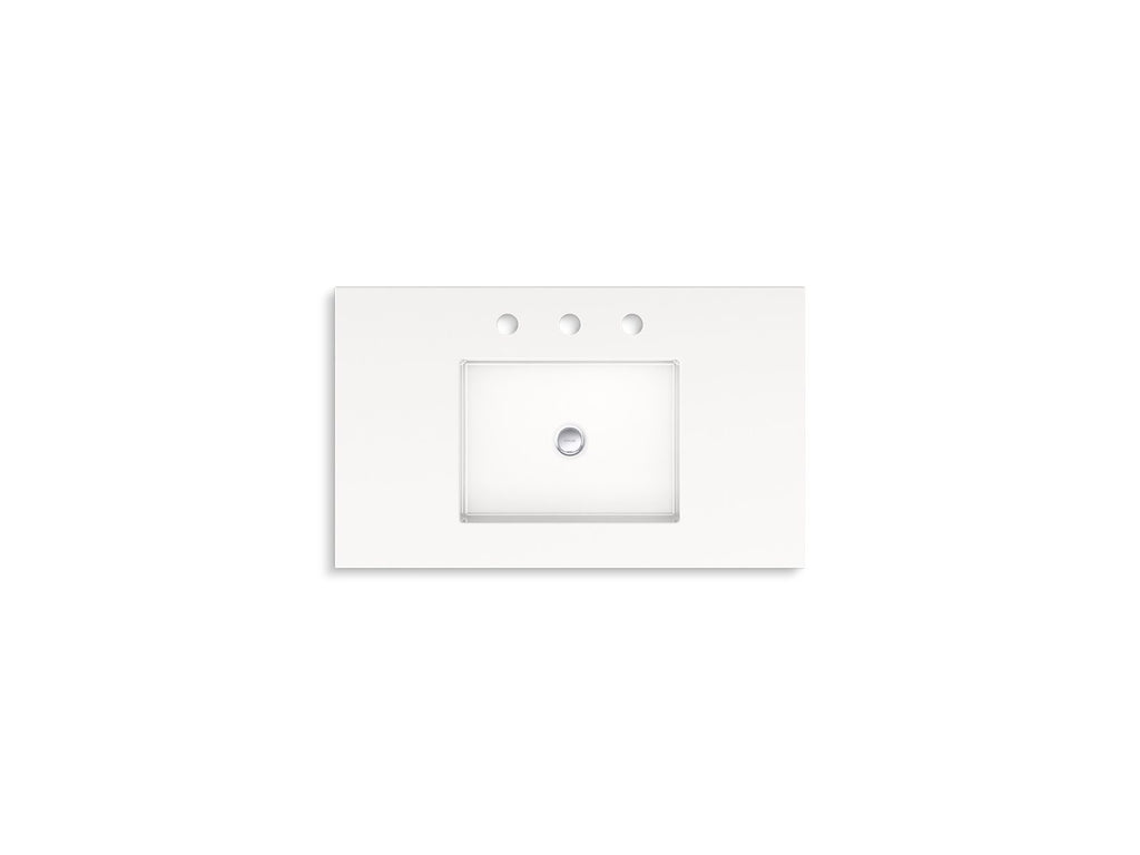 KOHLER K-33578-ASB-0 Winnow 30" Bathroom Vanity Cabinet With Sink And Quartz Top - White