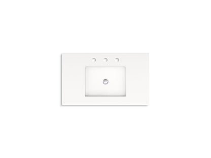 KOHLER K-33578-ASB-0 Winnow 30" bathroom vanity cabinet with sink and quartz top - White