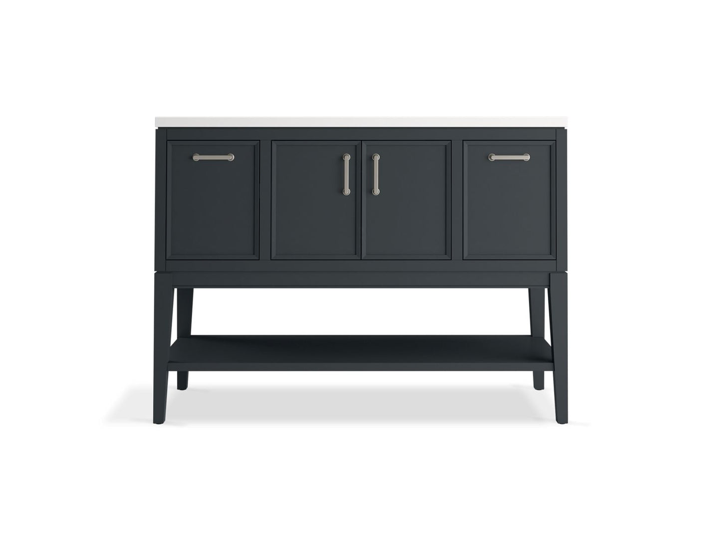 KOHLER K-33580-ASB-1WX Winnow 48" Bathroom Vanity Cabinet With Sink And Quartz Top In Slate Grey