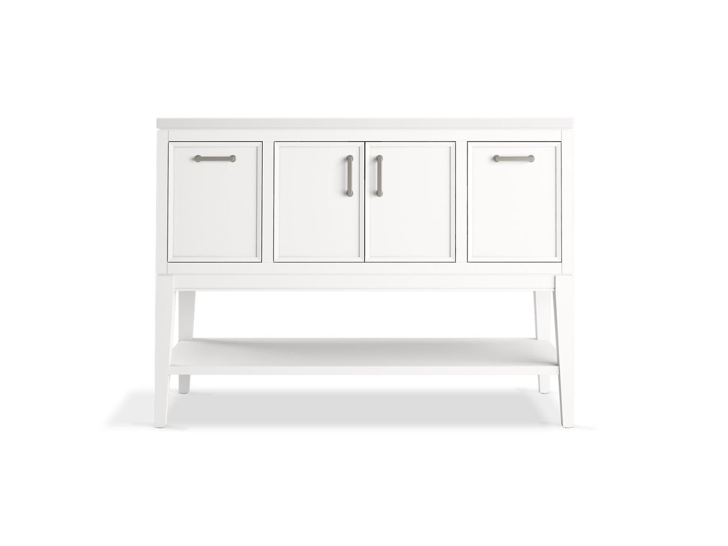 KOHLER K-33580-ASB-0 Winnow 48" Bathroom Vanity Cabinet With Sink And Quartz Top In White