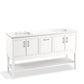 KOHLER K-33581-ASB-0 Winnow 60" Bathroom Vanity Cabinet With Sinks And Quartz Top In White