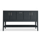 KOHLER K-33581-ASB-1WX Winnow 60" Bathroom Vanity Cabinet With Sinks And Quartz Top In Slate Grey