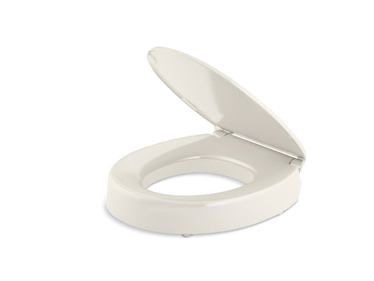 KOHLER K-25876-96 Hyten Elevated Quiet-Close Round-Front Toilet Seat In Biscuit