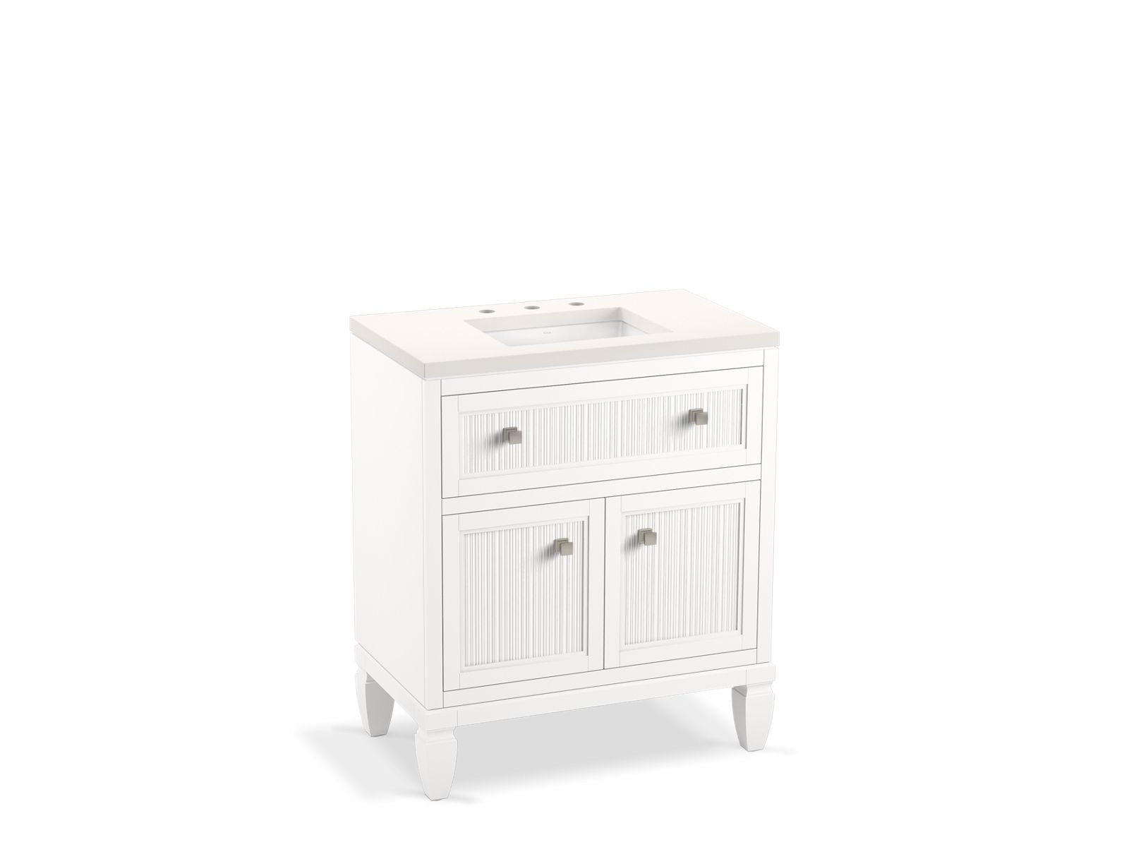 KOHLER K-33536-ASB-1WX Hearthaven 30" Bathroom Vanity Cabinet With Sink And Quartz Top - Slate Grey