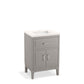 KOHLER K-33551-ASB-1WT Seer 24" Bathroom Vanity Cabinet With Sink And Quartz Top In Mohair Grey