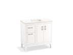 KOHLER K-33553-ASB-0 Seer 36" Bathroom Vanity Cabinet With Sink And Quartz Top - White