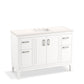 KOHLER K-33554-ASB-0 Seer 48" Bathroom Vanity Cabinet With Sink And Quartz Top In White