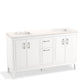 KOHLER K-33555-ASB-0 Seer 60" Bathroom Vanity Cabinet With Sinks And Quartz Top In White