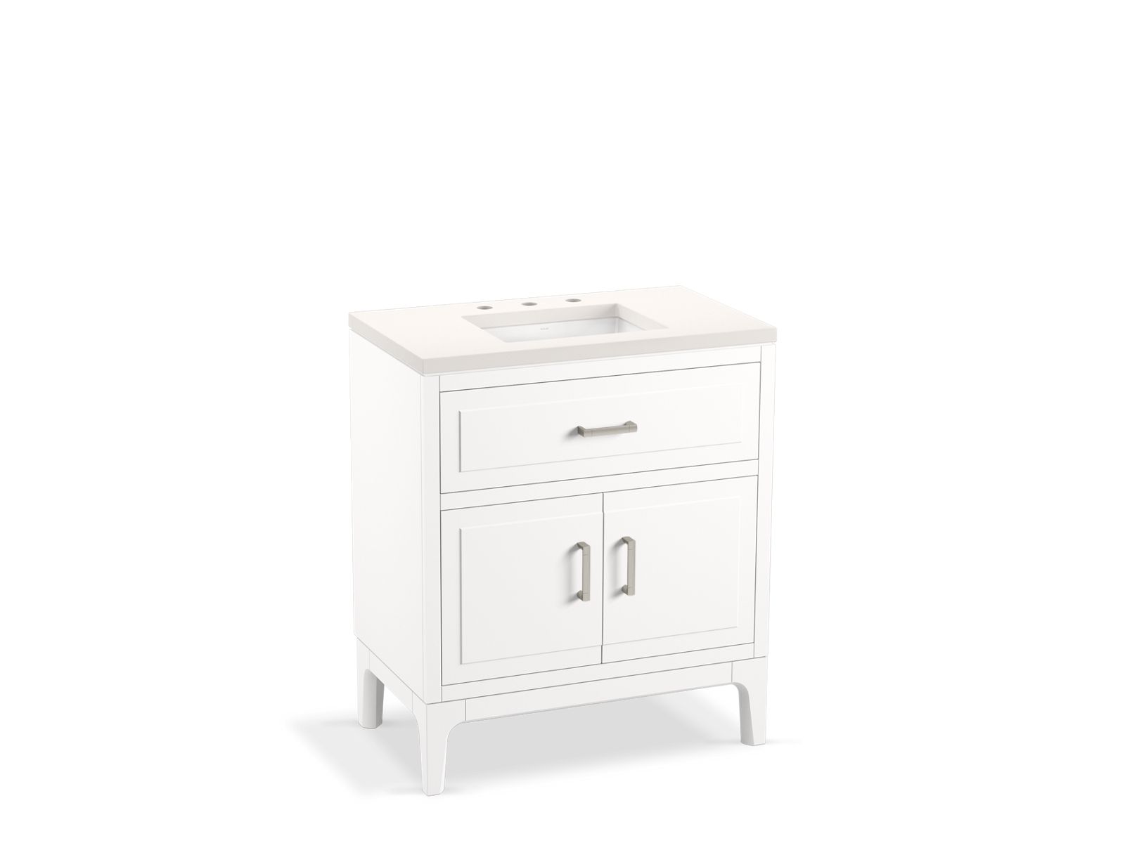 KOHLER K-33552-ASB-1WT Seer 30" Bathroom Vanity Cabinet With Sink And Quartz Top - Mohair Grey