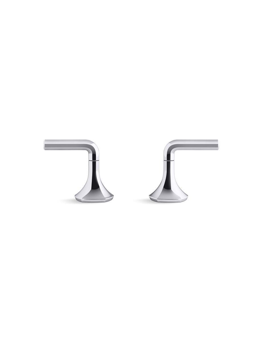 KOHLER K-27010-4-BMB Occasion Lever Bathroom Sink Faucet Handles - Matte Black With Brushed Moderne Brass