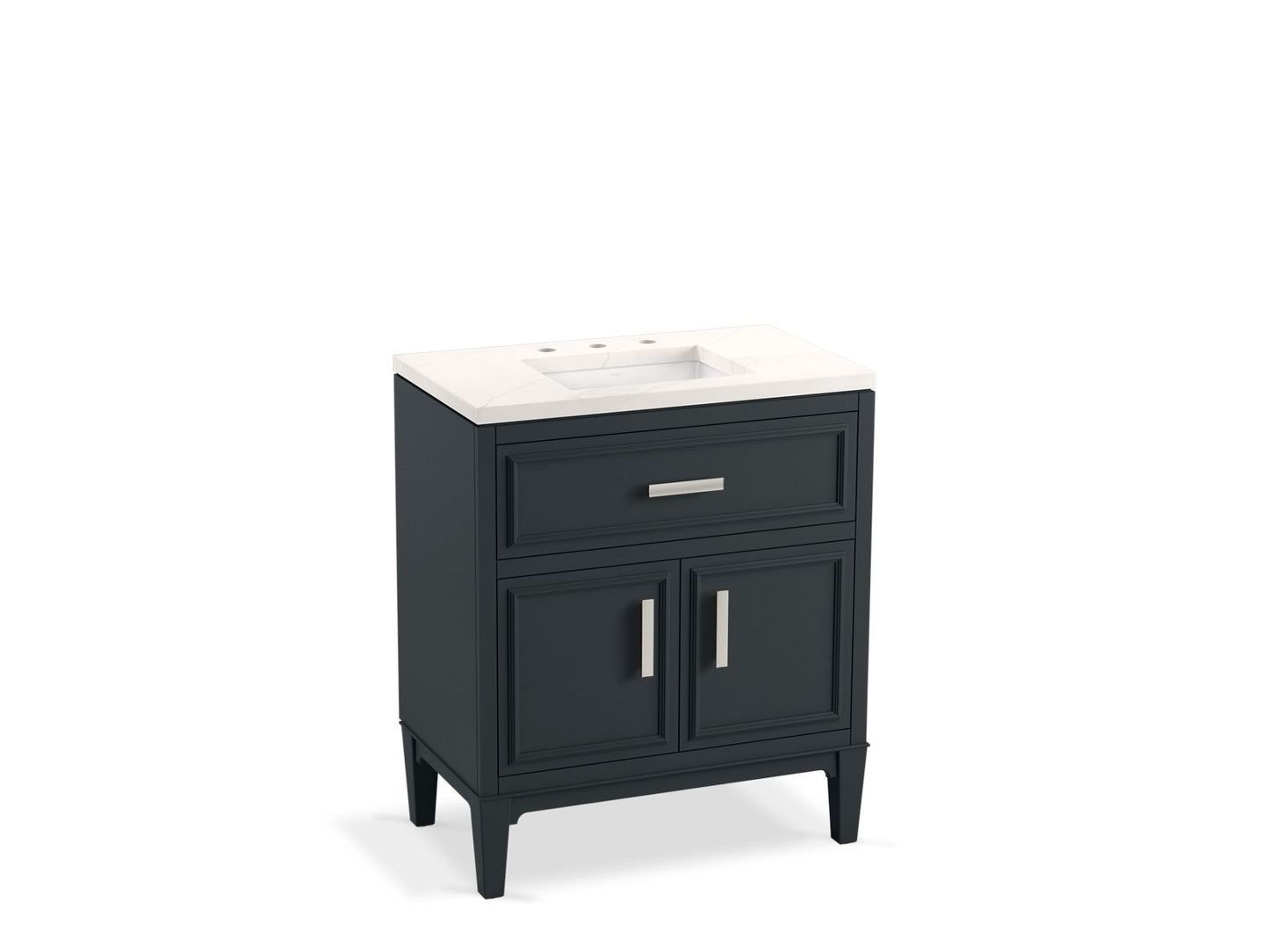 KOHLER K-33544-ASB-1WX Southerk 30" Bathroom Vanity Cabinet With Sink And Quartz Top In Slate Grey