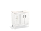 KOHLER K-33545-ASB-0 Southerk 36" Bathroom Vanity Cabinet With Sink And Quartz Top - White