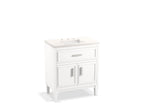KOHLER K-33544-ASB-0 Southerk 30" Bathroom Vanity Cabinet With Sink And Quartz Top - White